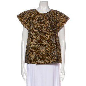 yellow and black cotton blouse